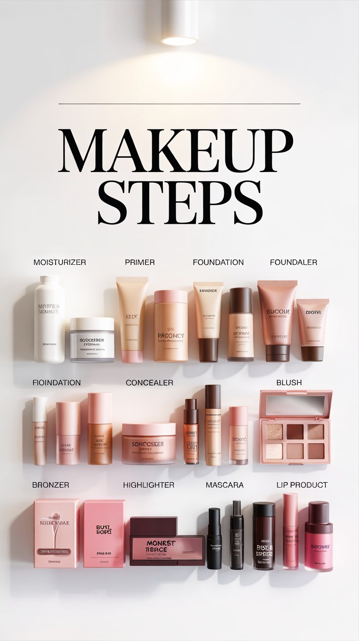 Complete Makeup Steps Guide: Beginner-Friendly Product Order Tutorial