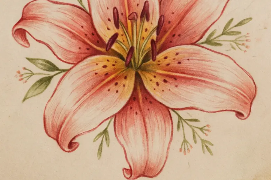 Lily Drawing Tutorial | Easy Botanical Sketch for Beginners | Sketchbook Flower Inspo