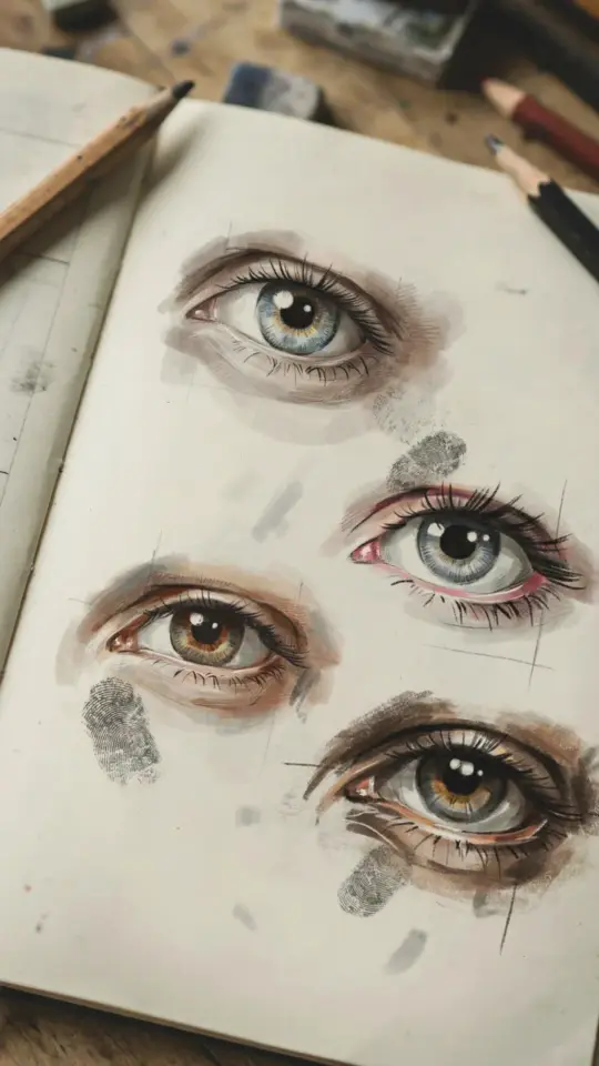 Realistic Eye Drawing Sketchbook Inspo | Charcoal Art Ideas for Beginners