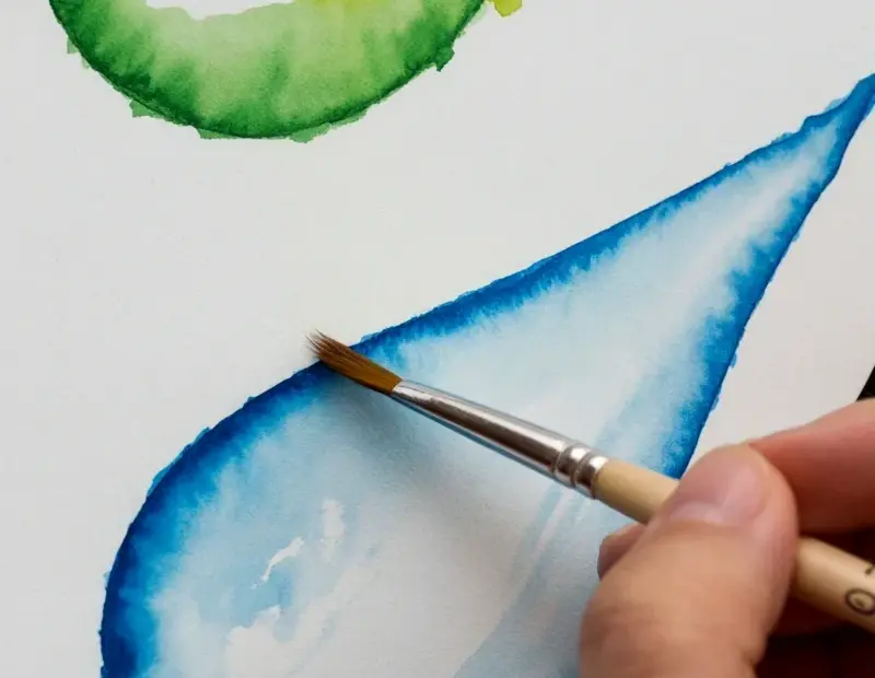 Watercolor Droplet Tutorial: Painting Realistic Lime Green and Blue Drops
