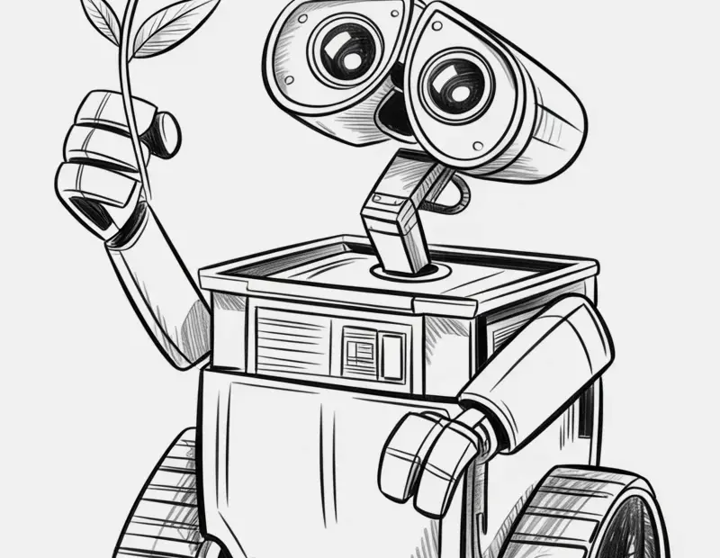 Sketching Wall-E from WALL-E - cozy Disney drawing idea for your sketchbook