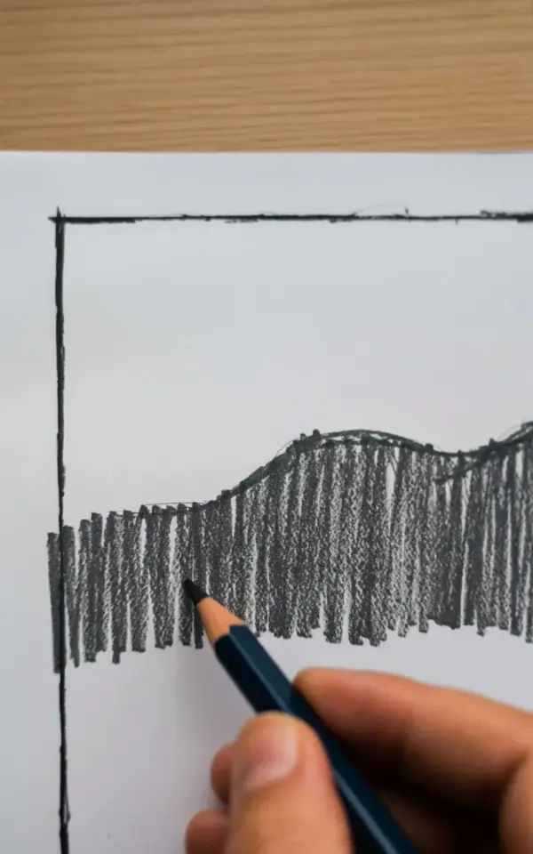 Pencil Sketch Mountains – Loose Landscape Drawing with Crosshatching