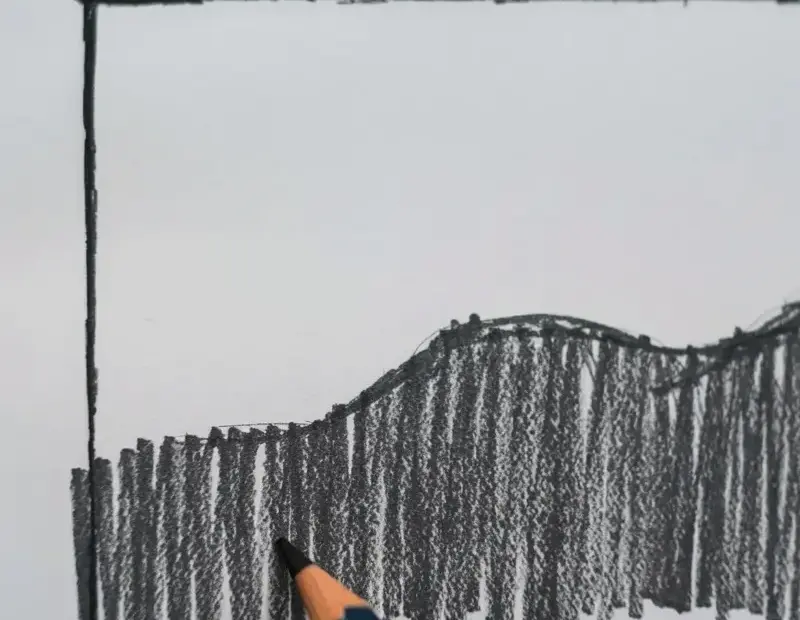 Pencil Sketch Mountains – Loose Landscape Drawing with Crosshatching