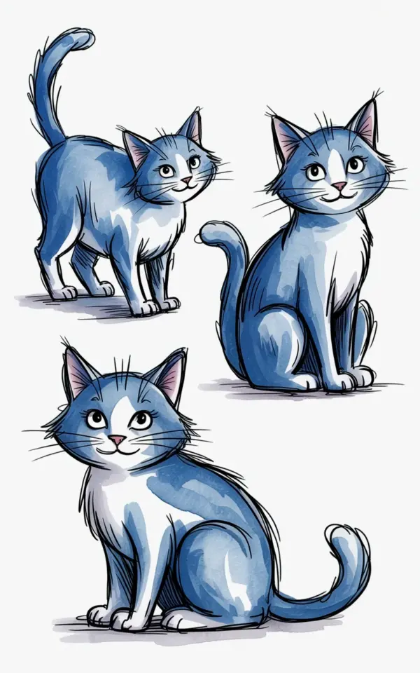 Watercolor Cat Sketches | Animation Art Inspiration for Drawing Ideas