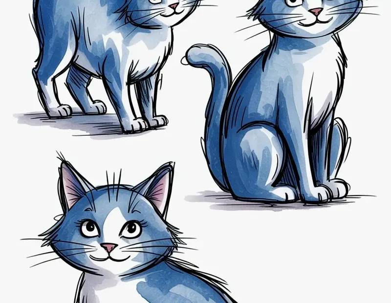Watercolor Cat Sketches | Animation Art Inspiration for Drawing Ideas