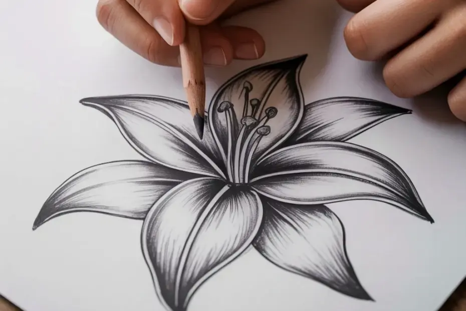 Realistic flower pencil drawing: Stop pressing too hard on your petals