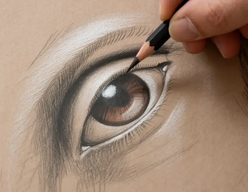 Realistic Eye Drawing with Graphite Pencil | Artist Sketching Close-up