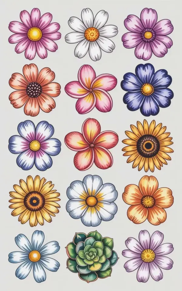 Watercolor Flowers Collection: 15 Hand-Drawn Florals for DIY Craft Projects
