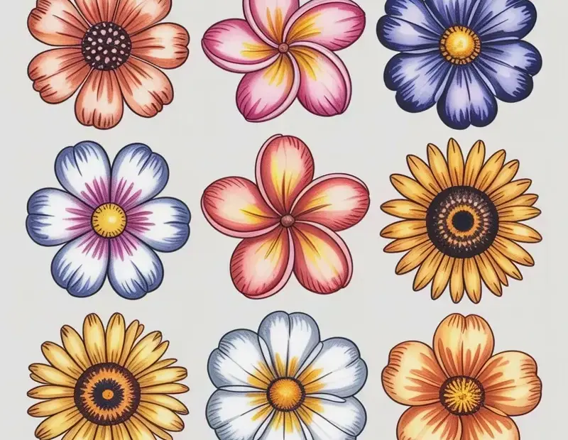 Watercolor Flowers Collection: 15 Hand-Drawn Florals for DIY Craft Projects