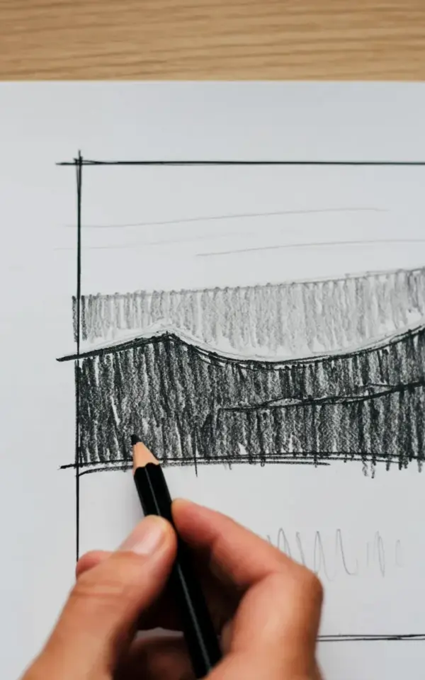 Mountain Pencil Sketch on a Budget | Simple Loose Landscape Drawing