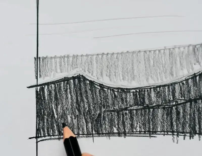 Mountain Pencil Sketch on a Budget | Simple Loose Landscape Drawing